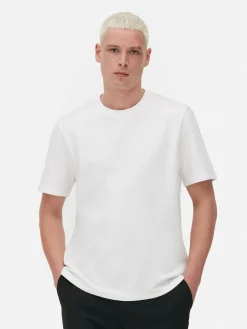 Hauts Et T-Shirts|Primark T-shirt En Maille Ottoman Côtelée Blanc