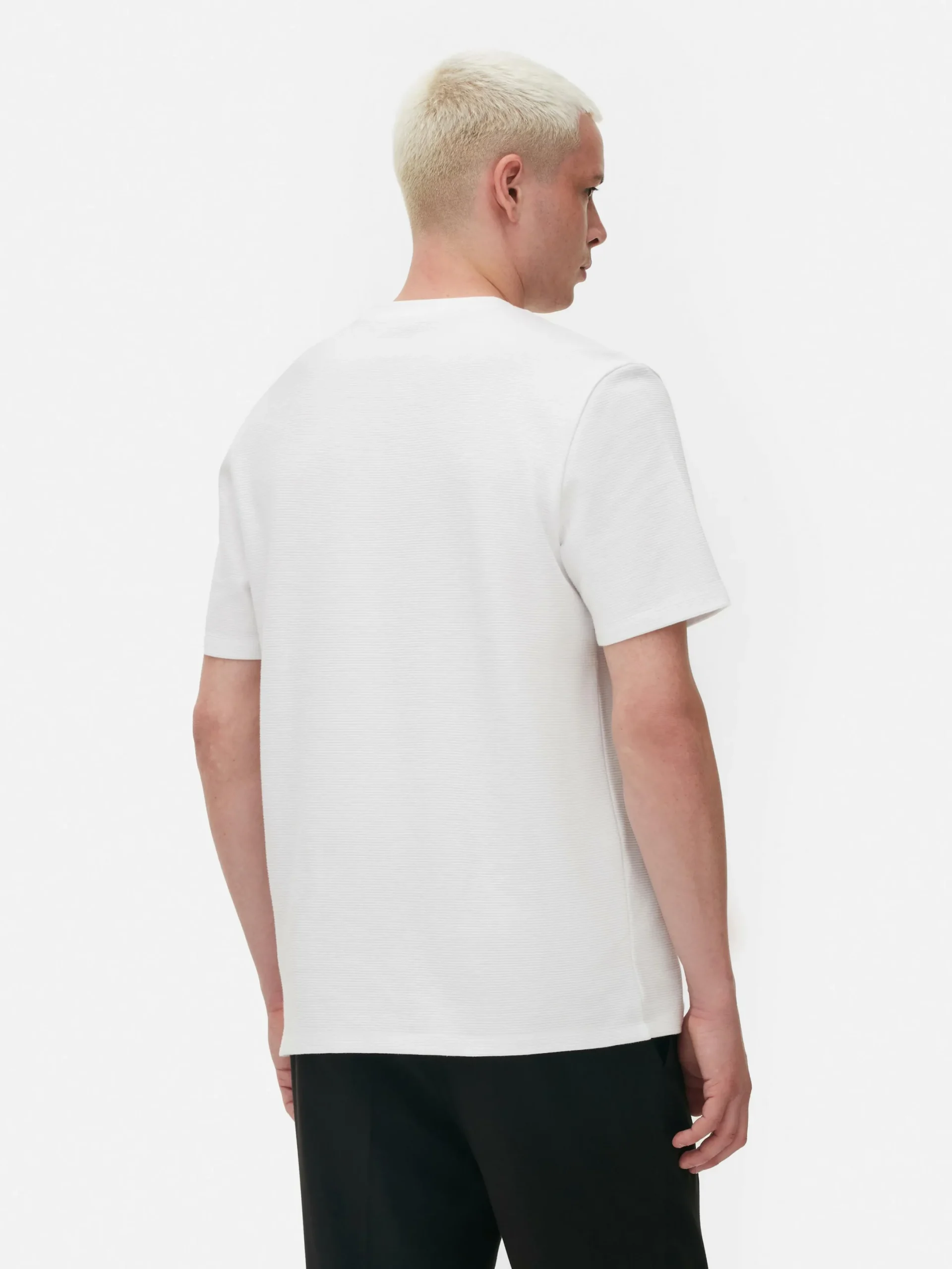 Hauts Et T-Shirts|Primark T-shirt En Maille Ottoman Côtelée Blanc