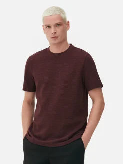 Hauts Et T-Shirts|Primark T-shirt En Maille Ottoman Côtelée Bordeaux