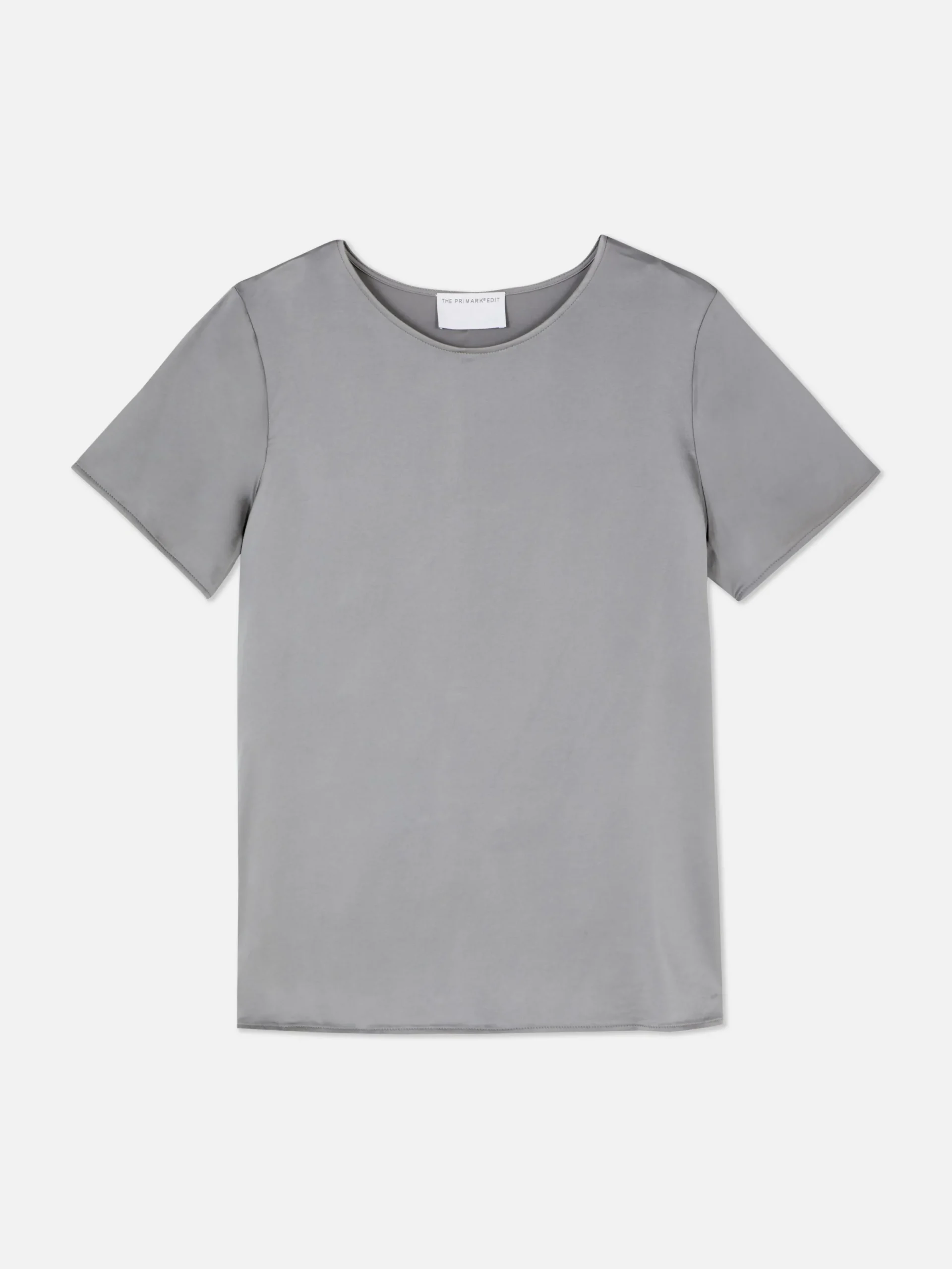 Hauts Et T-Shirts|Primark T-shirt En Satin à Manches Courtes The Edit Gris clair