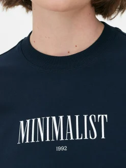 Hauts Et T-Shirts|Primark T-shirt Graphique à Coupe Décontractée Bleu marine