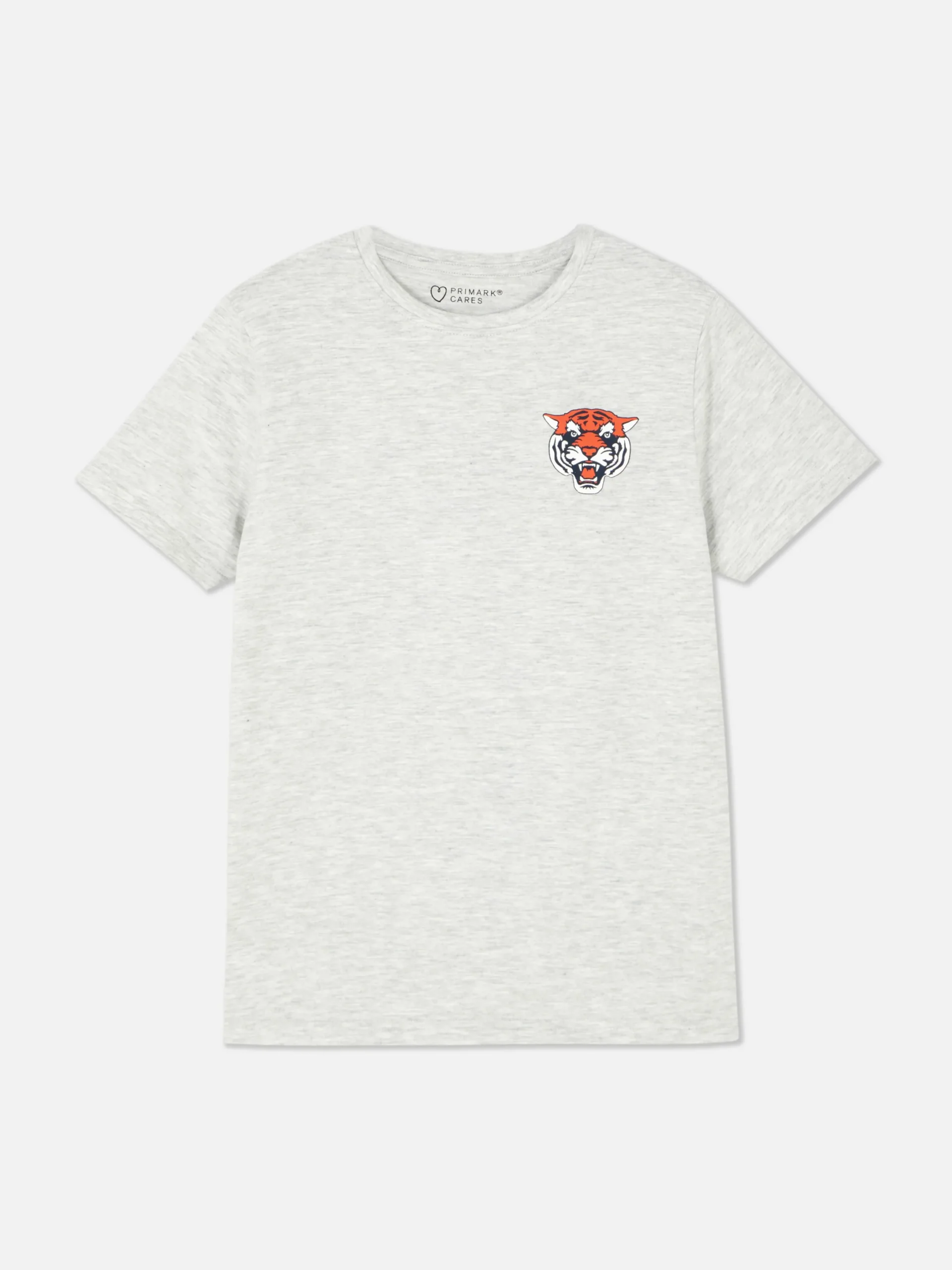 Hauts Et T-Shirts|Primark T-shirt Graphique à Manches Courtes Gris chiné