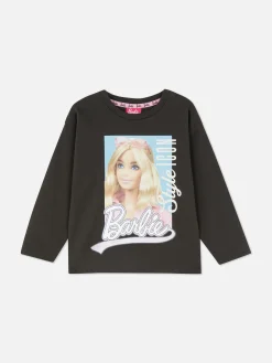 Hauts Et T-Shirts|Primark T-shirt Graphique Barbie à Manches Longues Anthracite