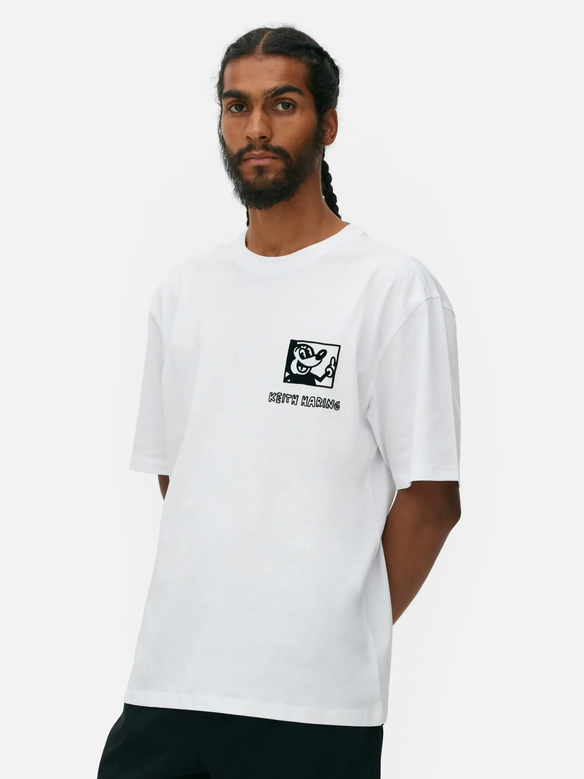 T-Shirts Et Sweat-Shirts À Motifs|Hauts Et T-Shirts|Primark T-shirt Graphique Disney Mickey Mouse X Keith Haring Blanc