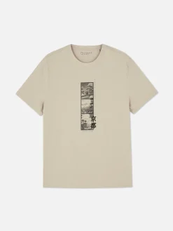 Hauts Et T-Shirts|Primark T-shirt Graphique Japon Grège