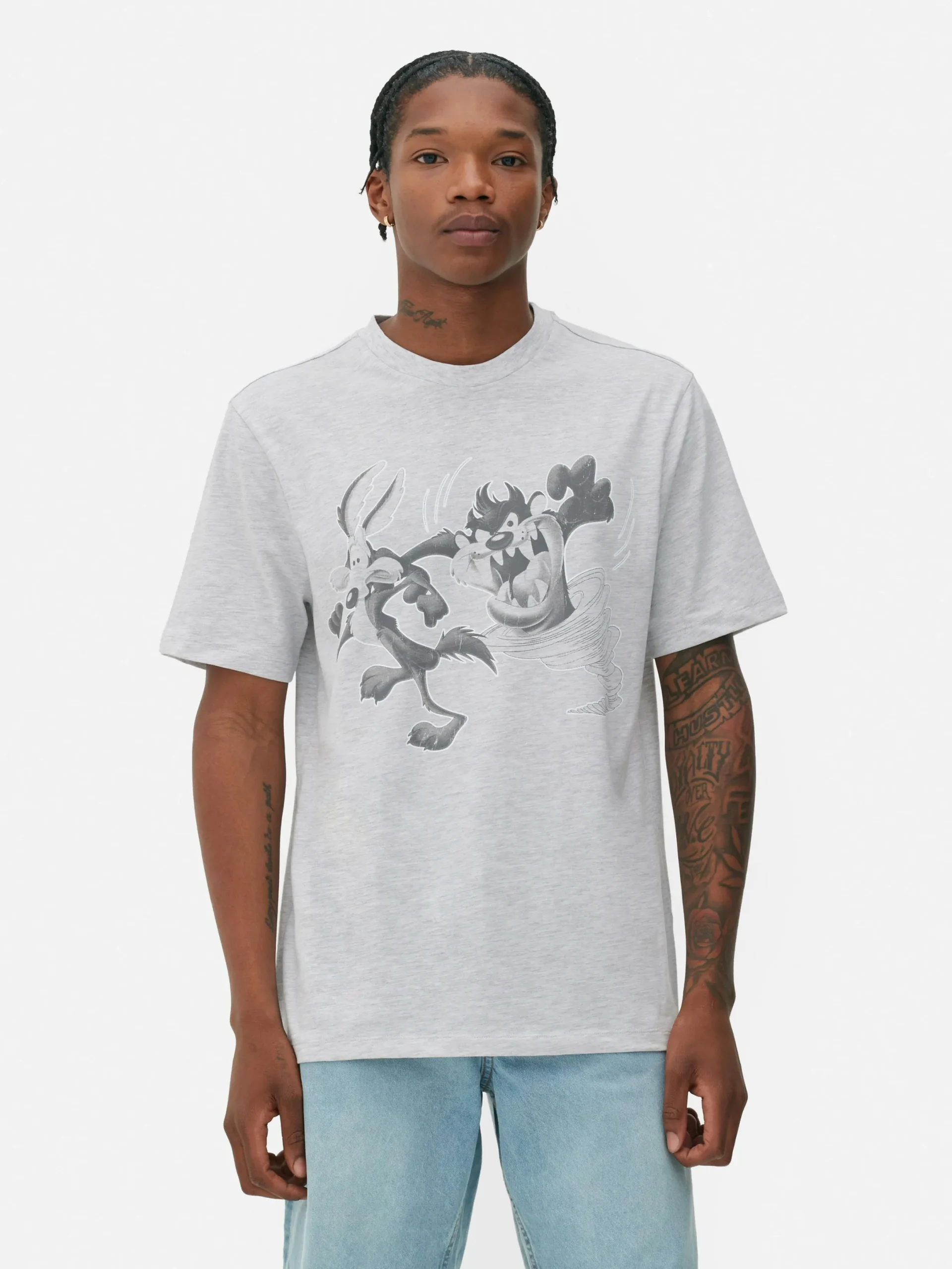T-Shirts Et Sweat-Shirts À Motifs|Hauts Et T-Shirts|Primark T-shirt Graphique Looney Tunes Gris chiné
