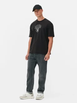T-Shirts Et Sweat-Shirts À Motifs|Hauts Et T-Shirts|Primark T-shirt Graphique NFL Las Vegas Raiders Anthracite