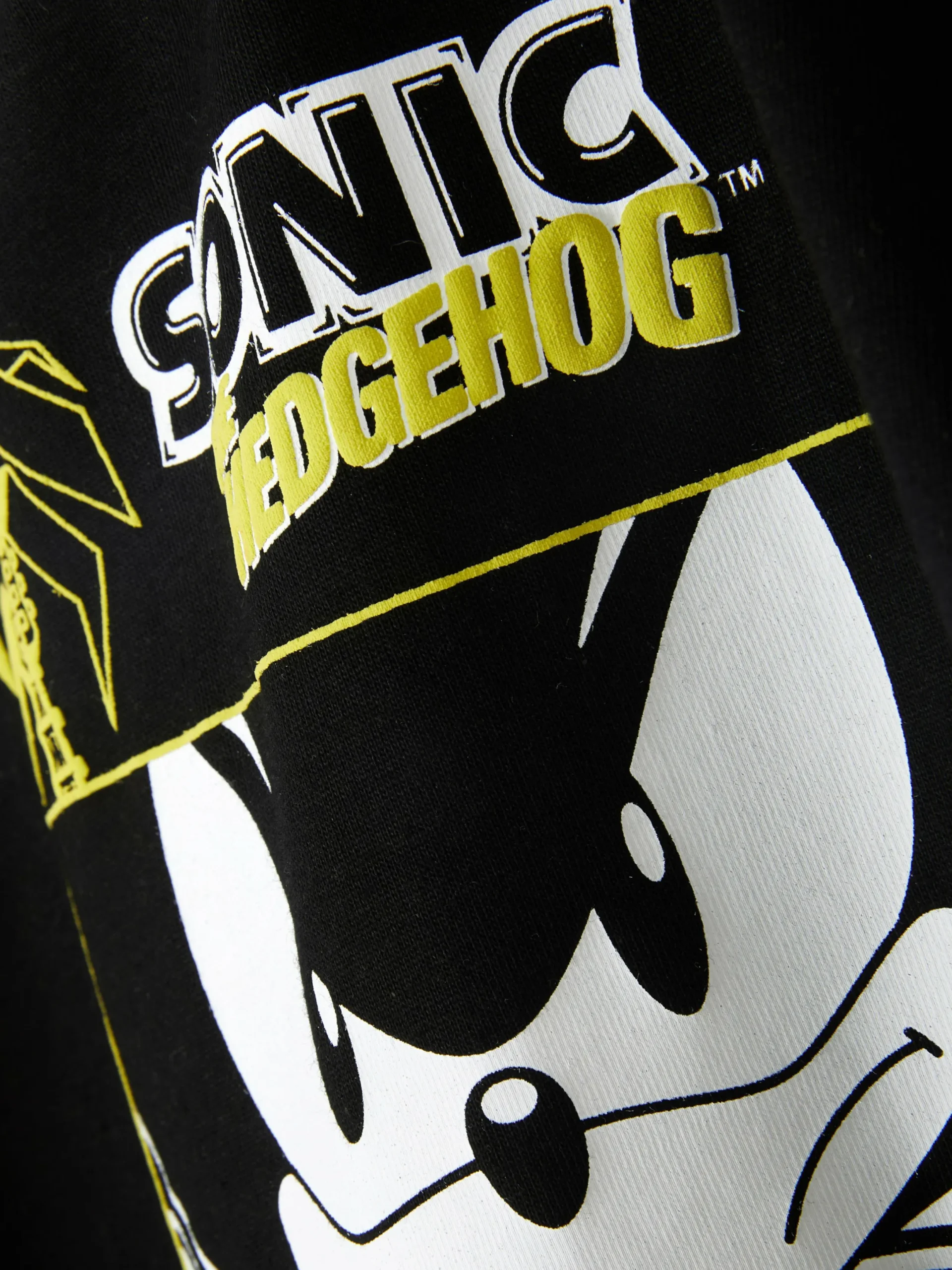 Hauts Et T-Shirts|Primark T-shirt Graphique Sonic Le Hérisson Noir