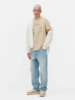 Hauts Et T-Shirts|Primark T-shirt Imprimé New York City Grège