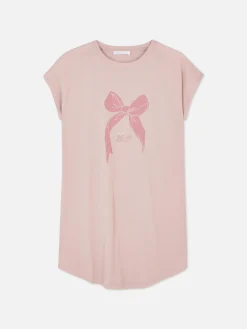 Hauts Et T-Shirts|Primark T-shirt Long à Col Ras-du-cou Rose clair