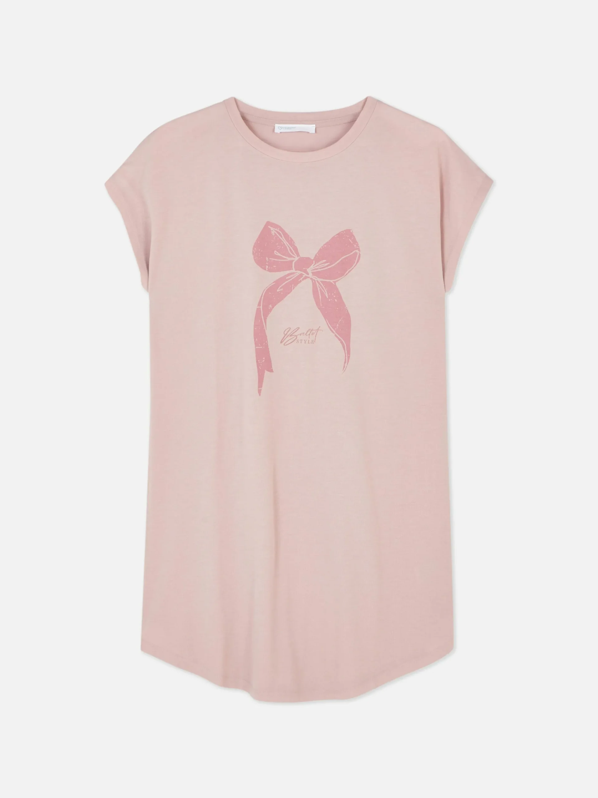 Hauts Et T-Shirts|Primark T-shirt Long à Col Ras-du-cou Rose clair