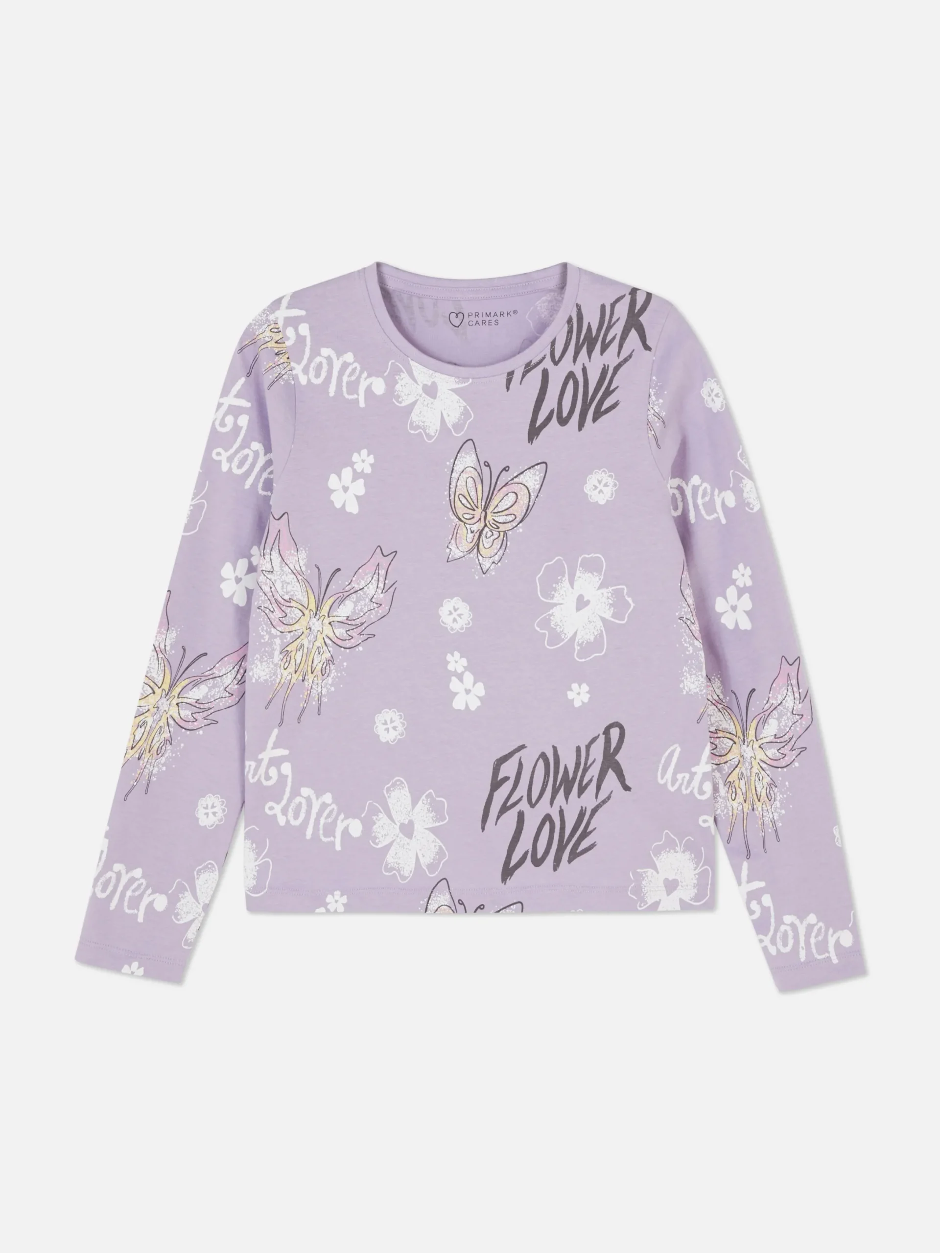 Hauts Et T-Shirts|Primark T-shirt Manches Longues à Motifs Lilas