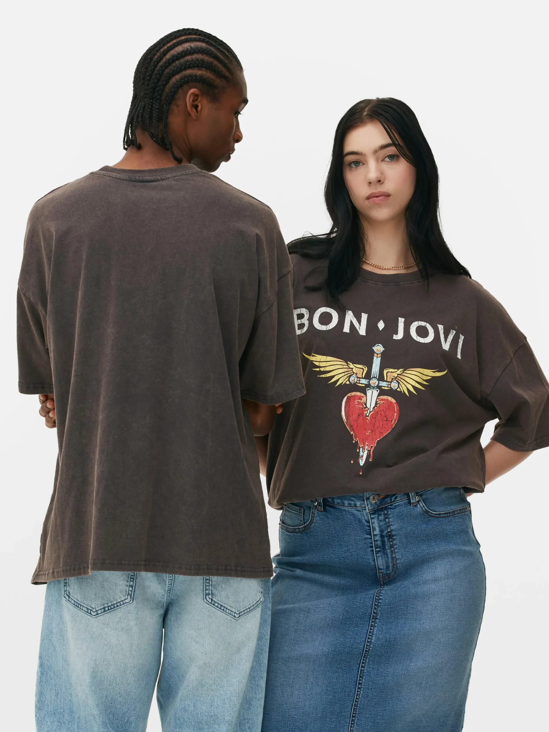 T-Shirts Et Sweat-Shirts À Motifs|Hauts Et T-Shirts|Primark T-shirt Oversize Bon Jovi Anthracite
