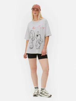Hauts Et T-Shirts|Primark T-shirt Oversize Disney Lilo & Stitch Gris
