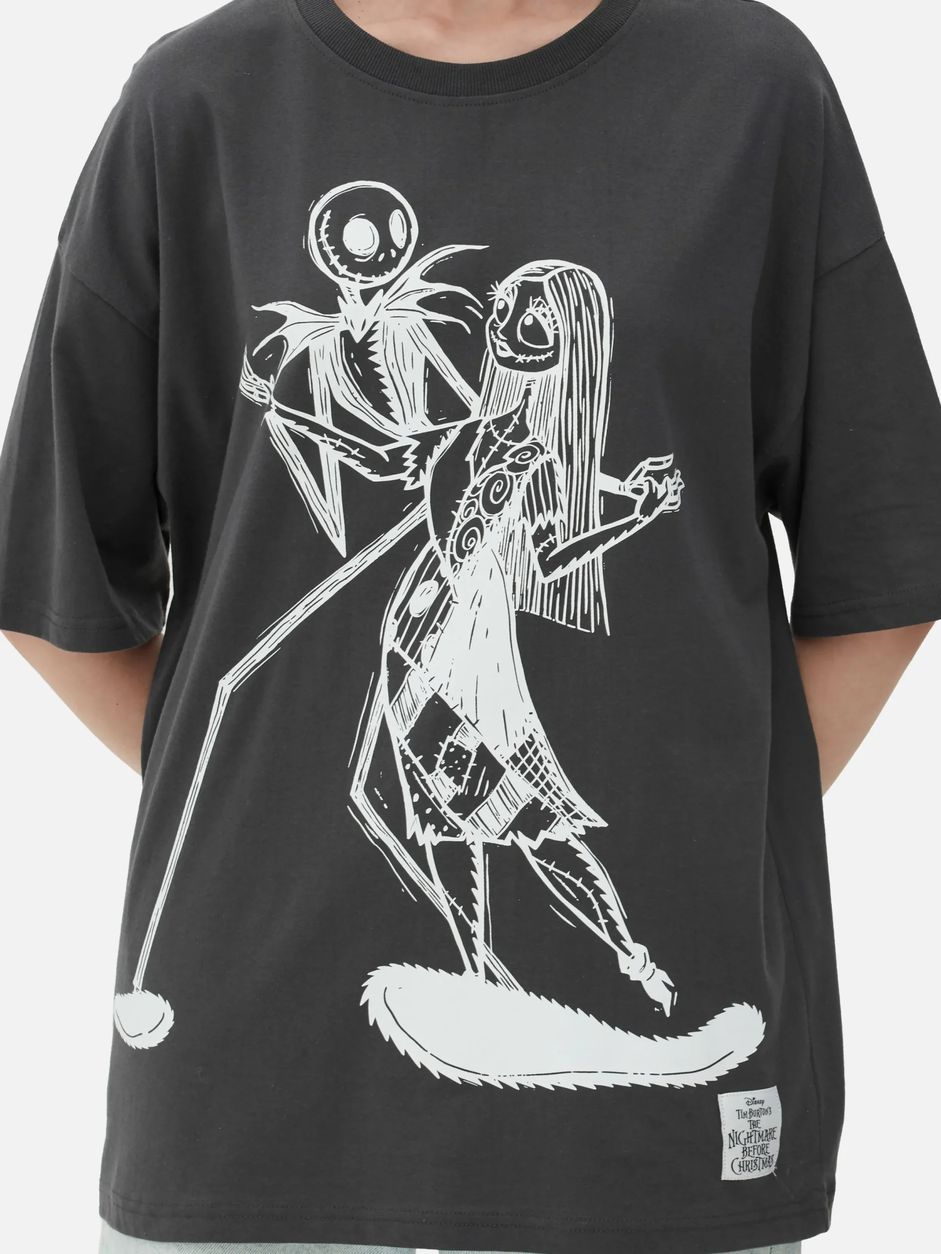 The Nightmare Before Christmas|Tout Halloween|Primark T-shirt Oversize Disney L’Étrange Noël De Monsieur Jack De Tim Burton Anthracite