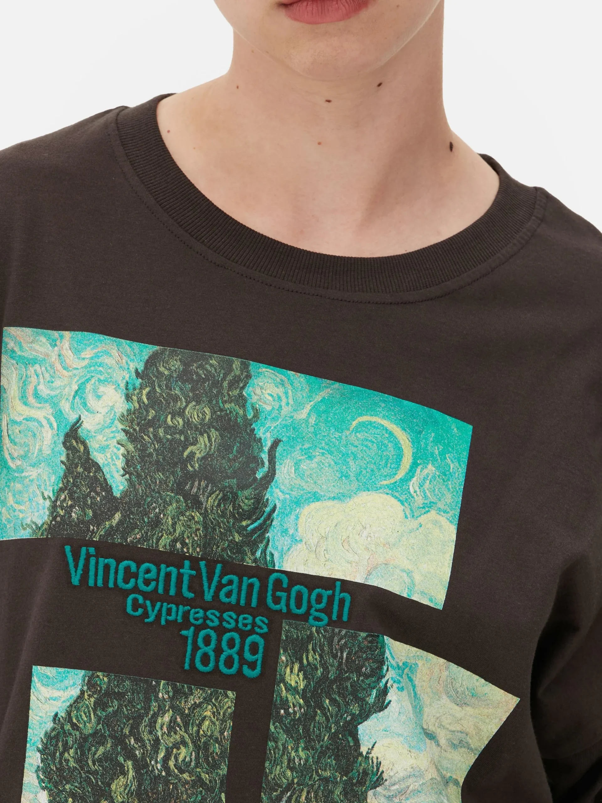 T-Shirts Et Sweat-Shirts À Motifs|Hauts Et T-Shirts|Primark T-shirt Oversize Les Cyprès De Van Gogh Anthracite