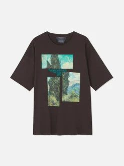 T-Shirts Et Sweat-Shirts À Motifs|Hauts Et T-Shirts|Primark T-shirt Oversize Les Cyprès De Van Gogh Anthracite