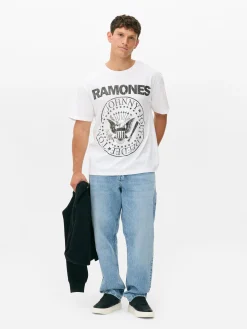 T-Shirts Et Sweat-Shirts À Motifs|Hauts Et T-Shirts|Primark T-shirt Ramones Tour Blanc