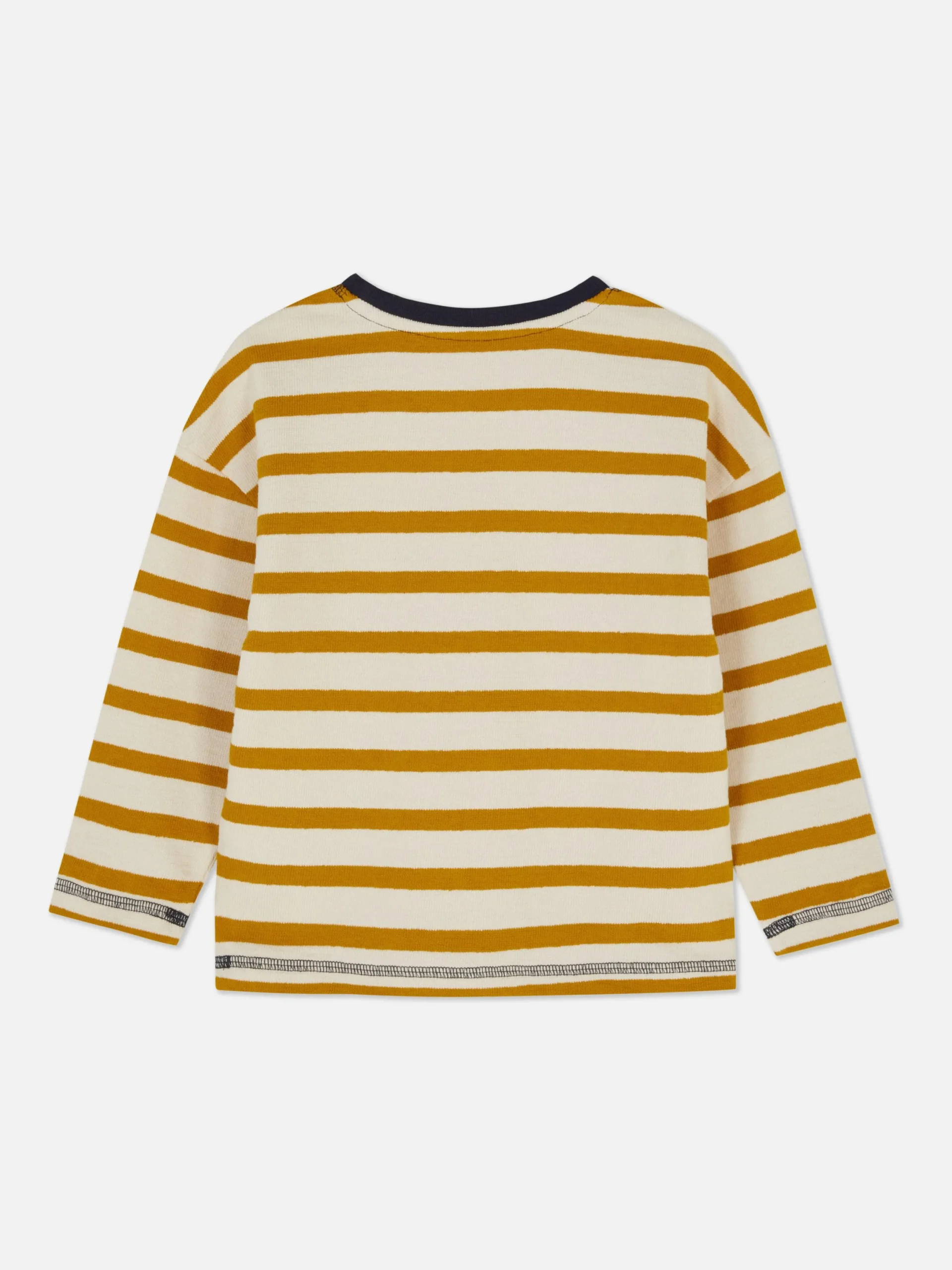 Hauts Et T-Shirts|Primark T-shirt Rayé à Rayures Et Manches Longues Jaune moutarde