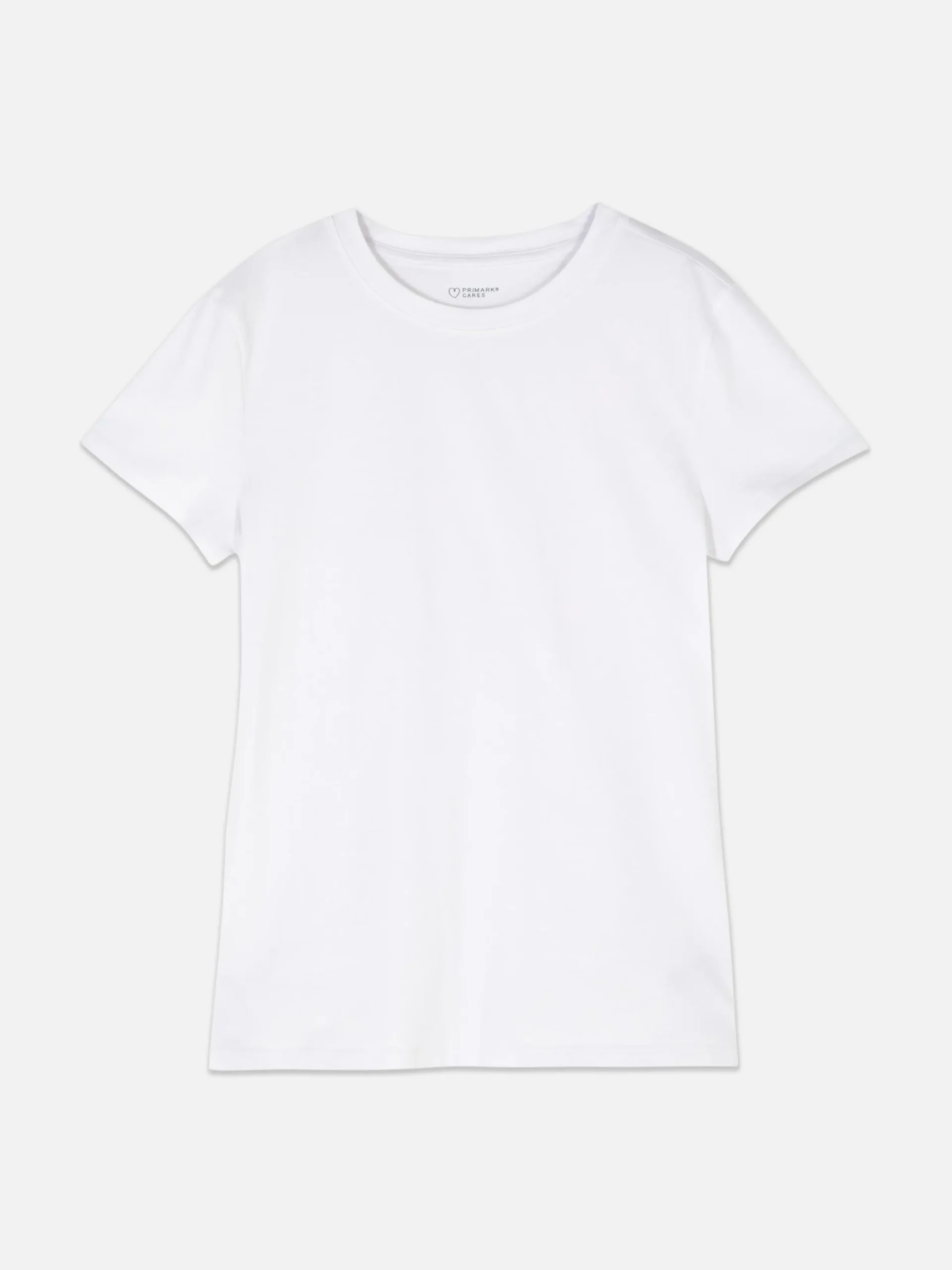 Hauts Et T-Shirts|Primark T-shirt Stretch Ras Du Cou Blanc