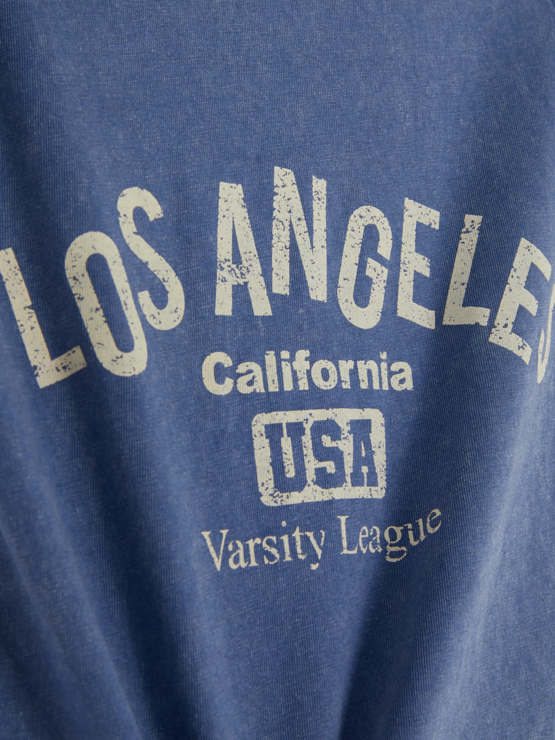 Hauts Et T-Shirts|Primark T-shirt Style Universitaire Los Angeles Bleu