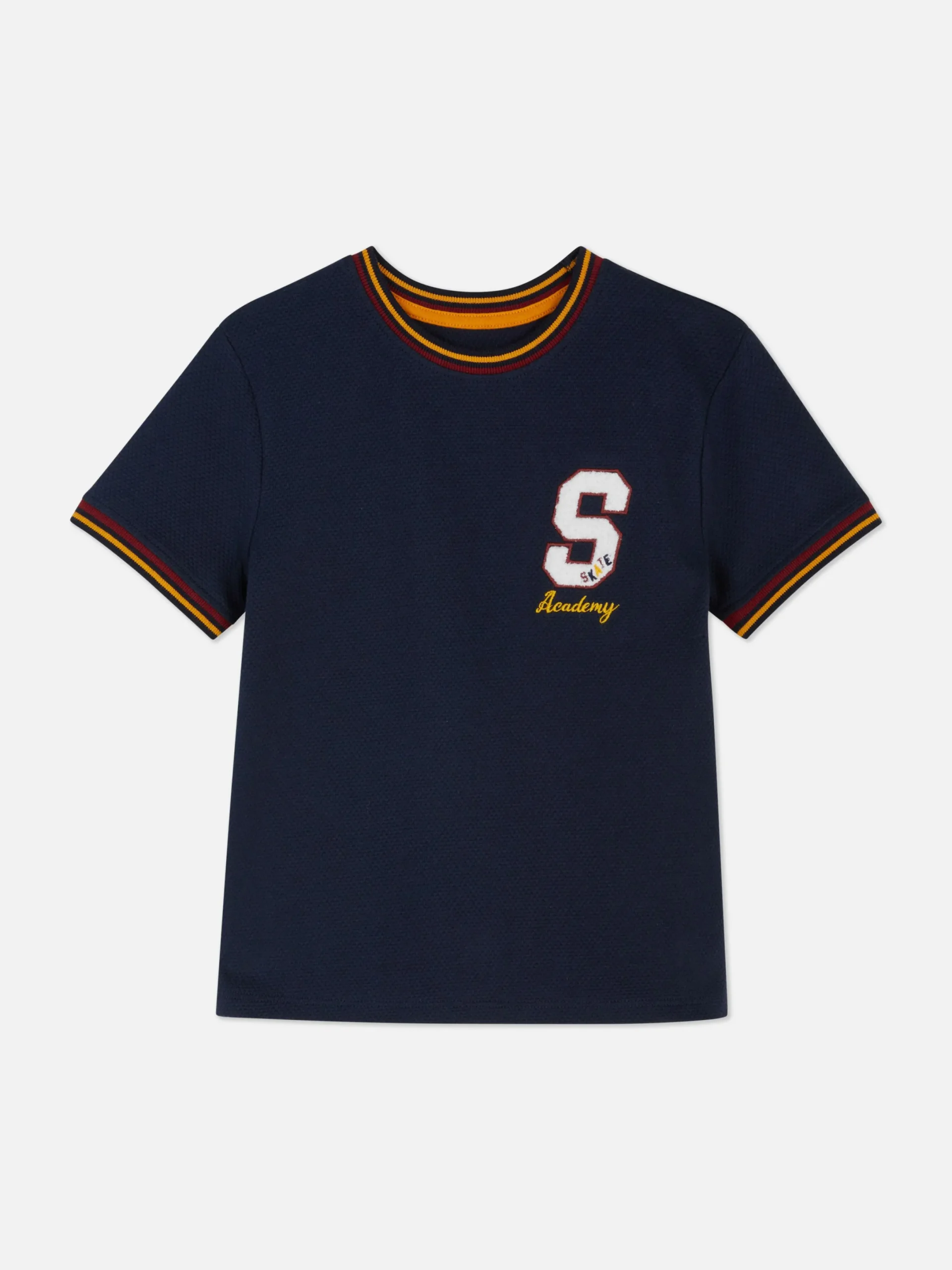 Hauts Et T-Shirts|Primark T-shirt Style Universitaire à Manches Courtes Bleu marine