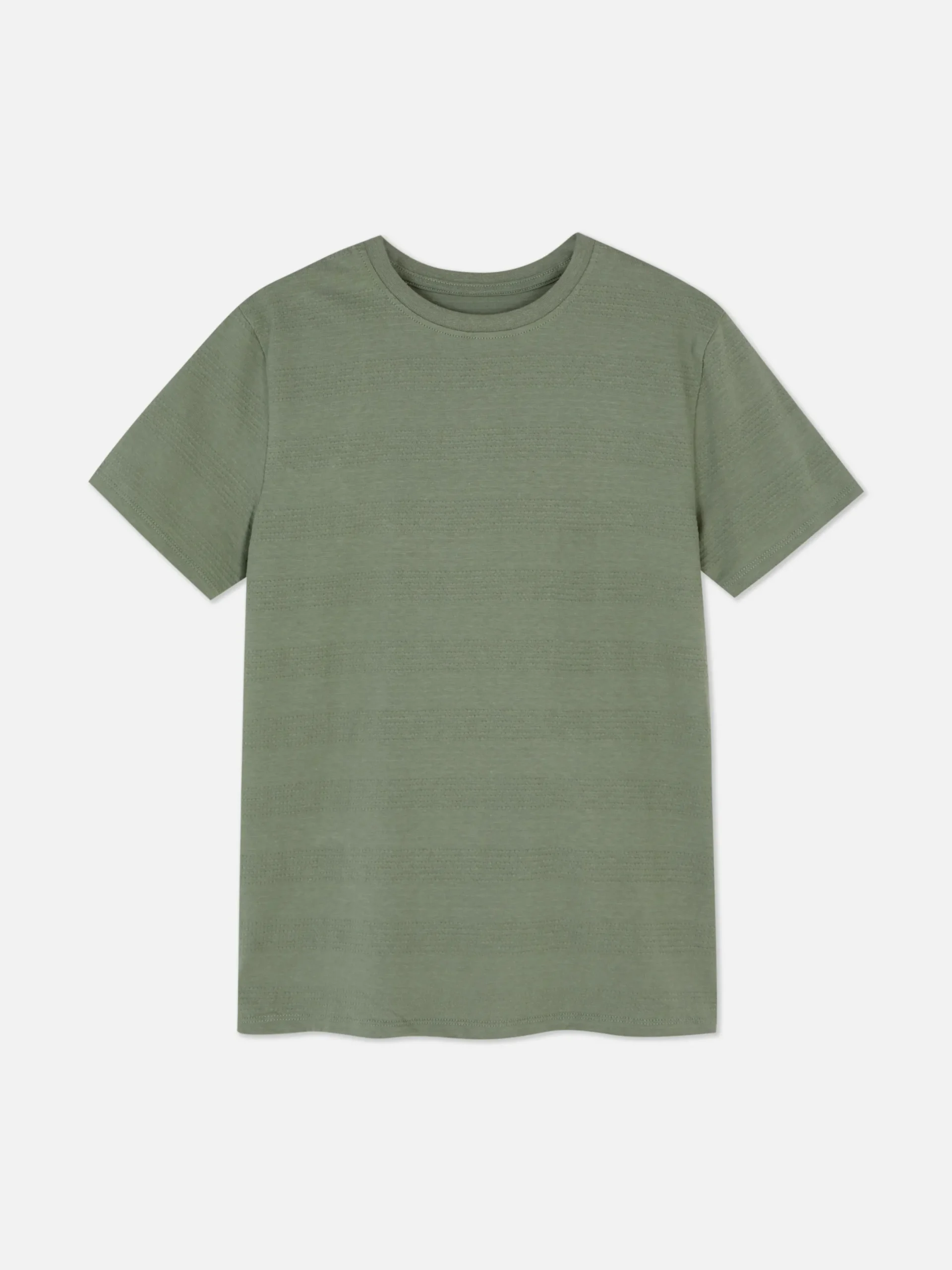 Hauts Et T-Shirts|Primark T-shirt Texturé Rayé Kaki