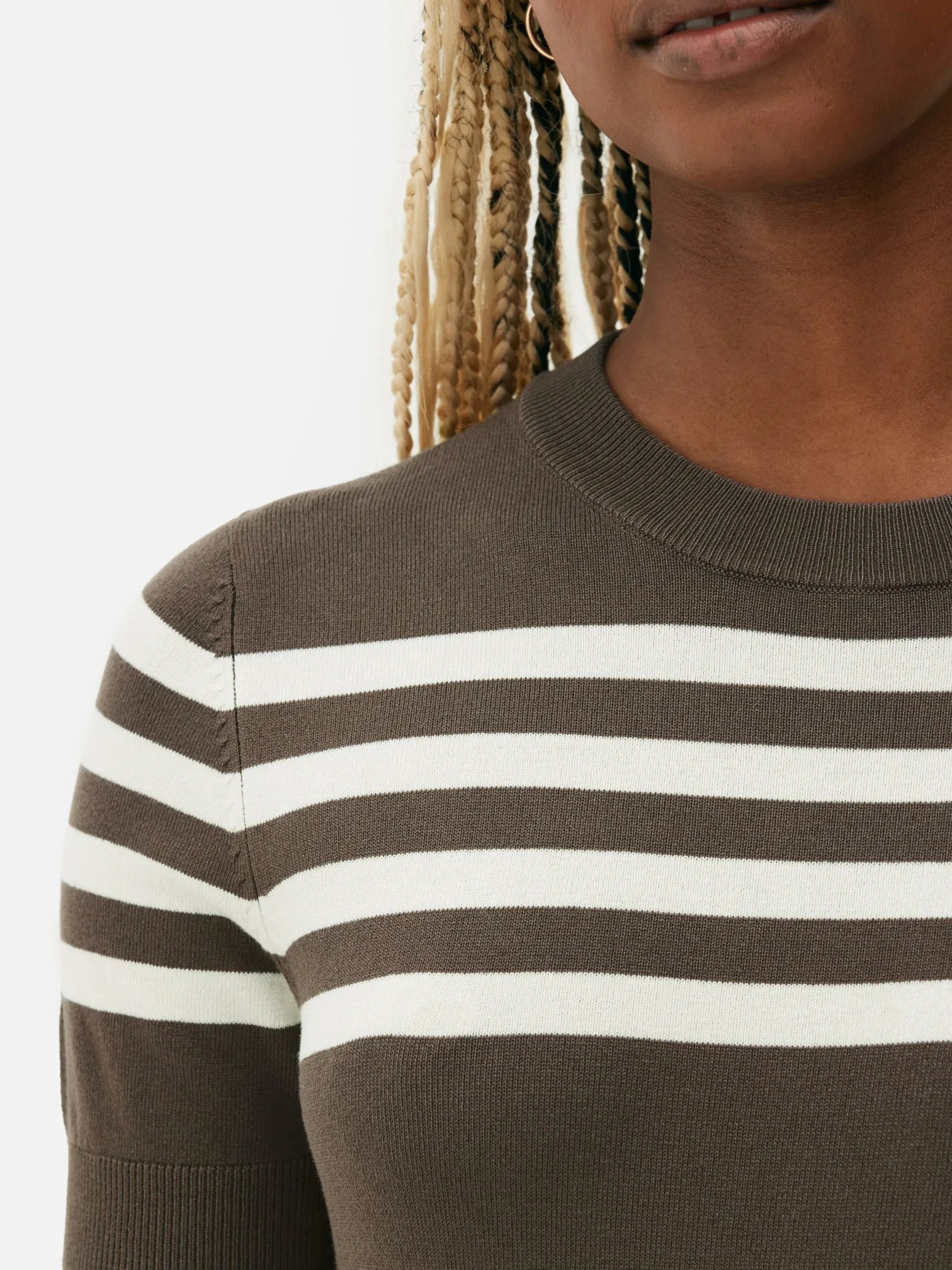 Hauts Et T-Shirts|Primark T-shirt Tricoté à Manches Courtes Marron