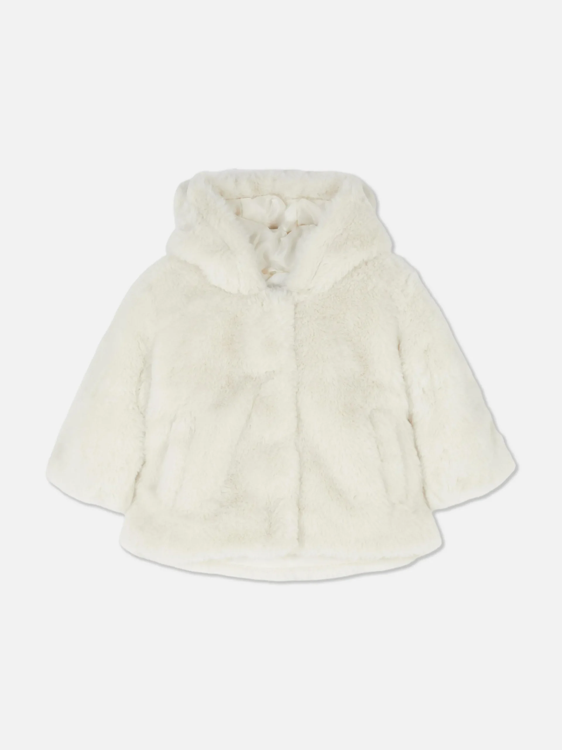 Manteaux Et Vestes|Primark Veste à Capuche En Fausse Fourrure Ivoire