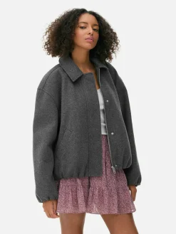Manteaux Et Vestes|Primark Veste à Ourlet Boule Gris