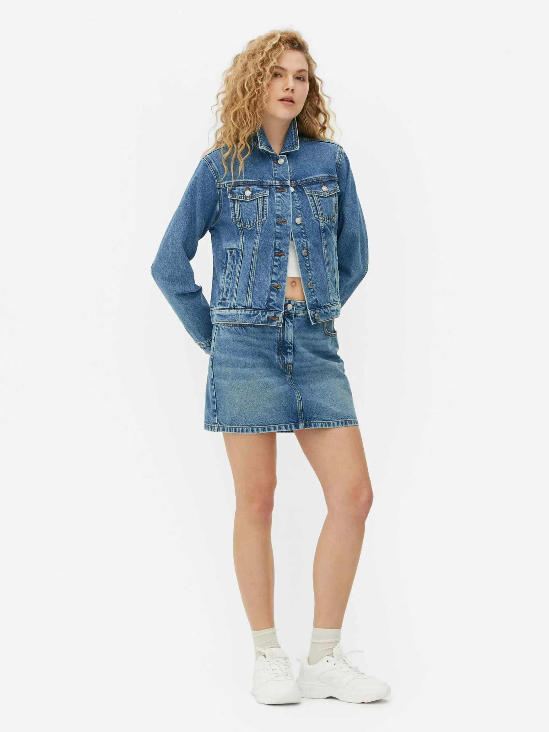 Denim|Manteaux Et Vestes|Primark Veste En Jean Bleu moyen