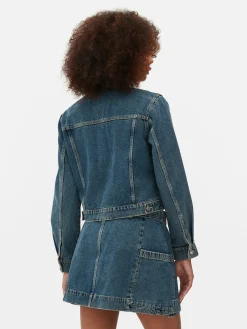 Denim|Manteaux Et Vestes|Primark Veste En Jean Sans Col Bleu moyen