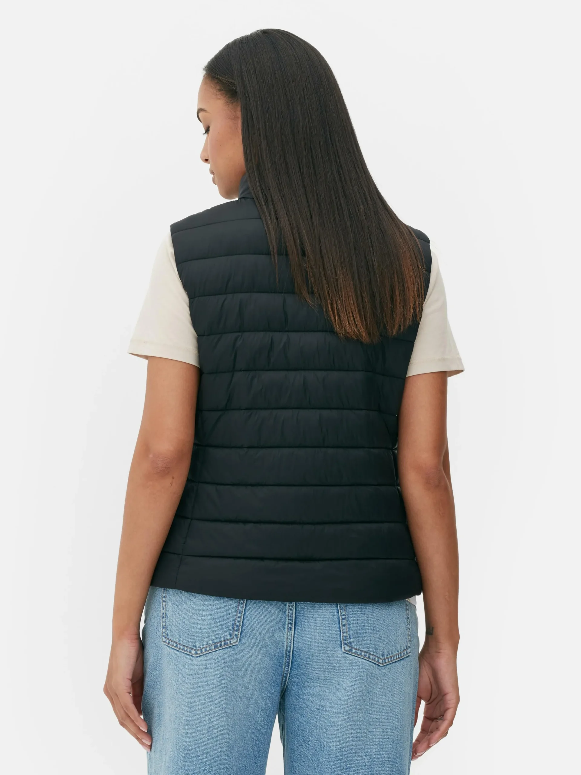 Manteaux Et Vestes|Primark Veste Légère Sans Manches à Col Cheminée Noir