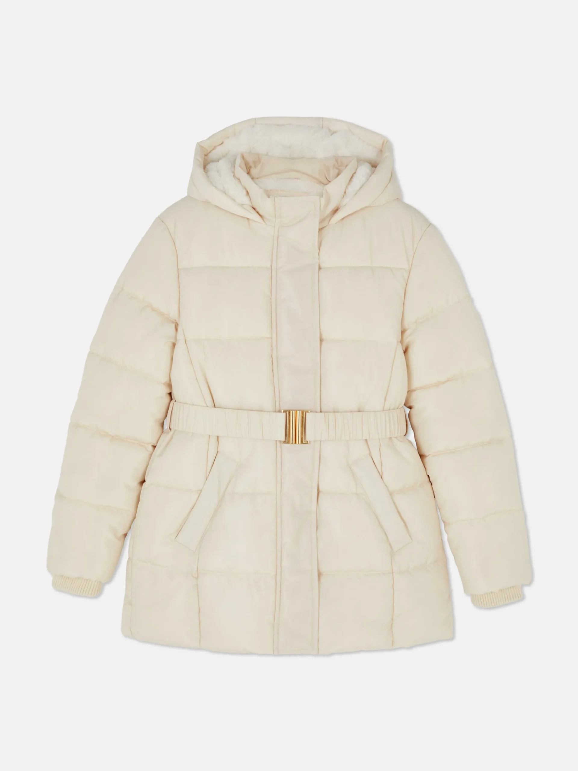 Manteaux Et Vestes|Primark Veste Matelassée à Ceinture Ivoire