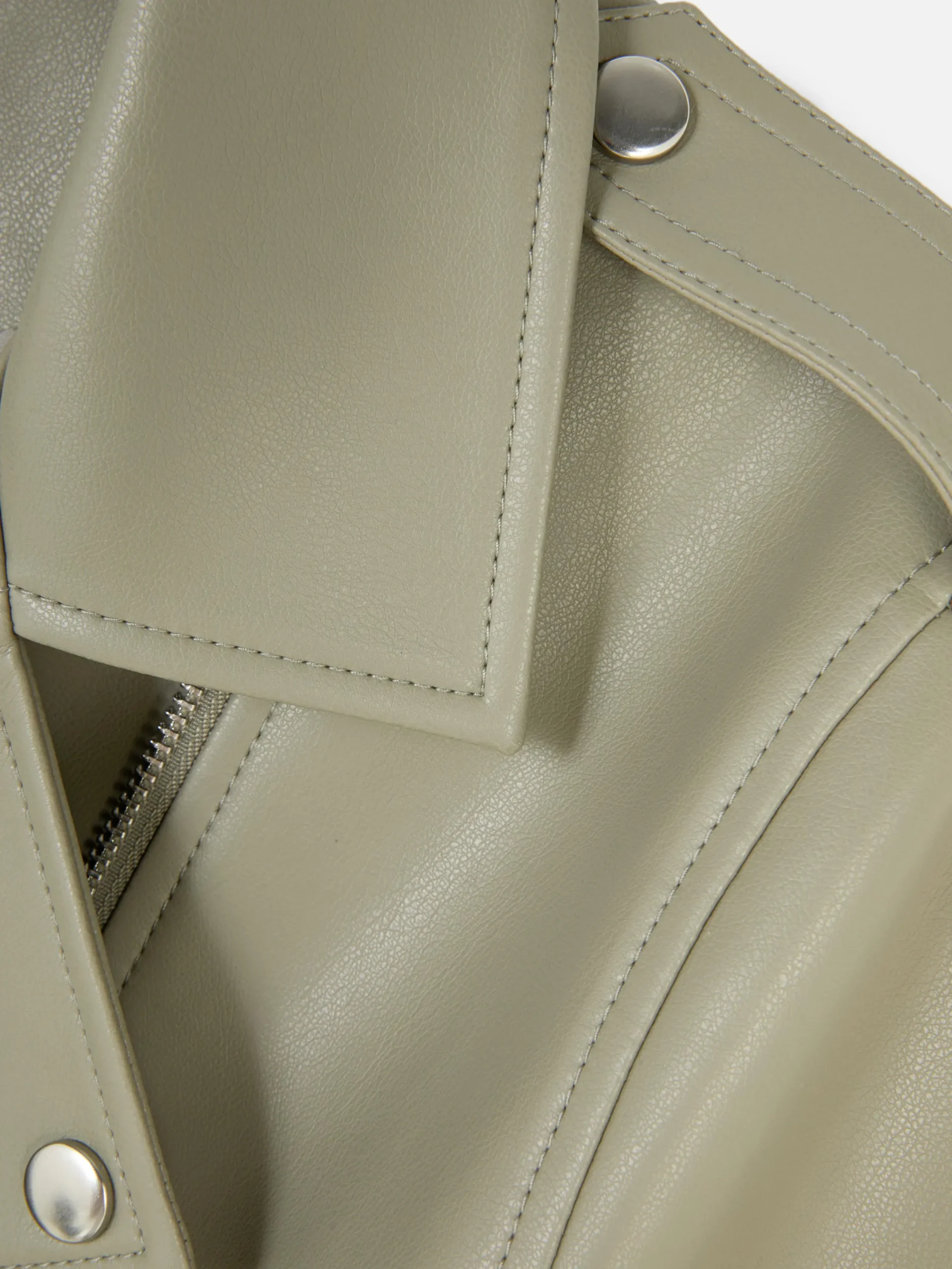Manteaux Et Vestes|Primark Veste Motard En Simili Cuir Essential Vert clair