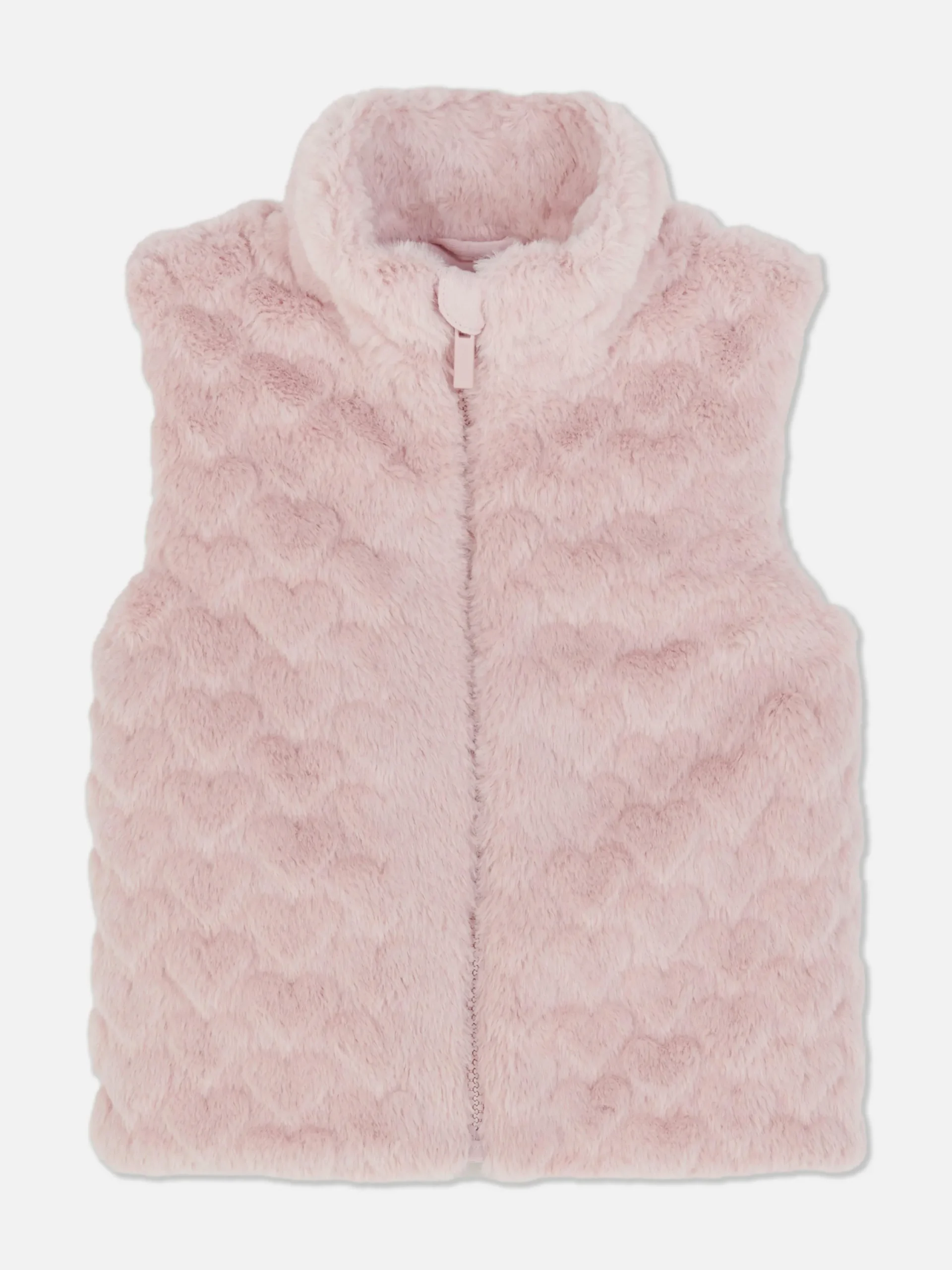 Manteaux Et Vestes|Primark Veste Sans Manche En Fausse Fourrure Texturée à Cœurs Rose