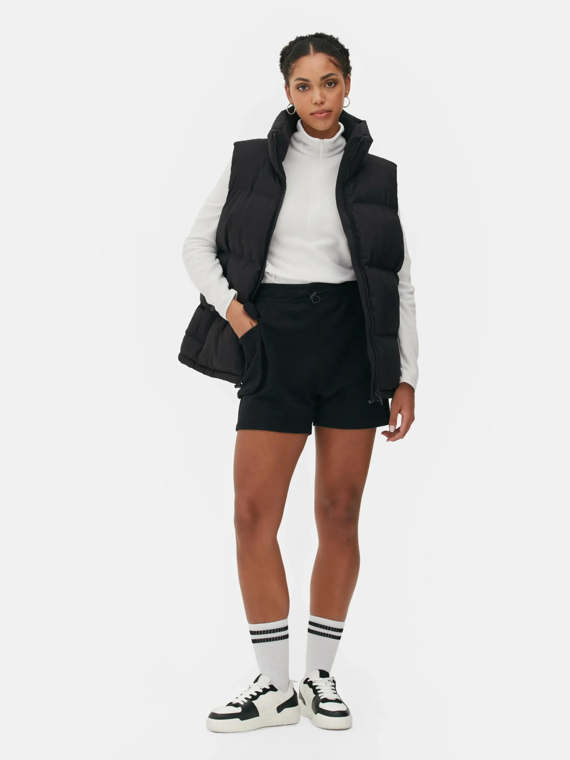 Manteaux Et Vestes|Primark Veste Sans Manche Matelassée à Col Cheminée Noir