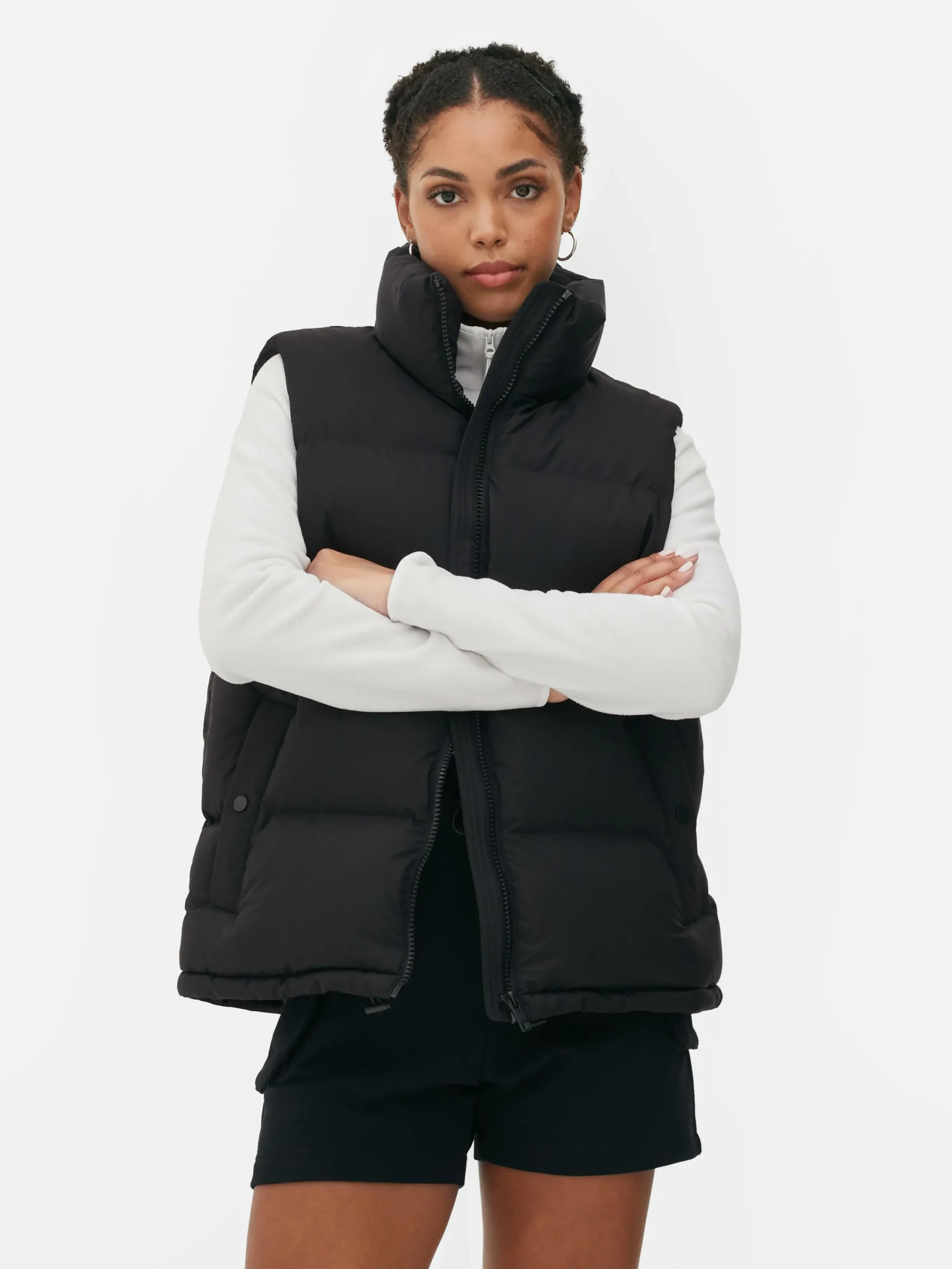 Manteaux Et Vestes|Primark Veste Sans Manche Matelassée à Col Cheminée Noir