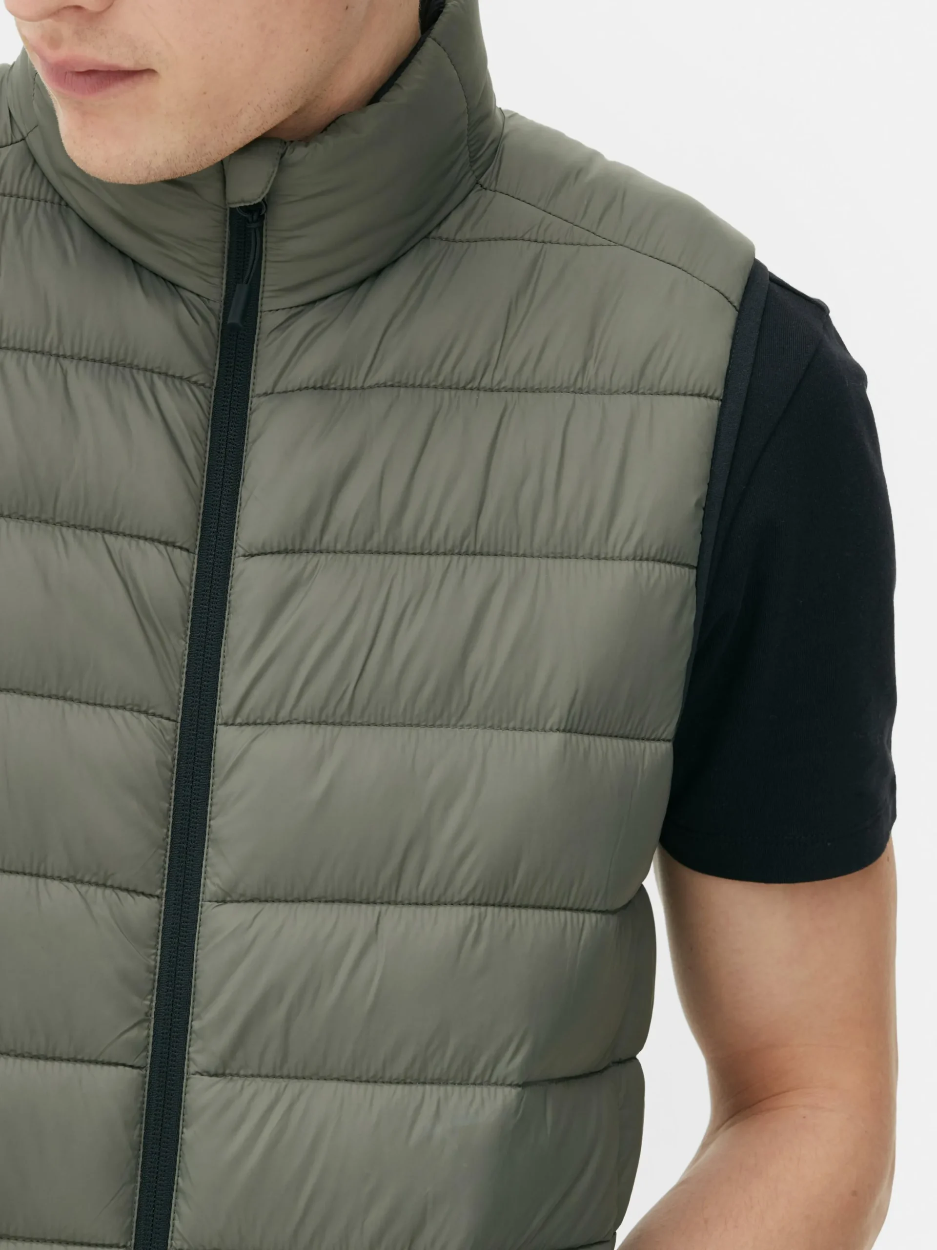 Manteaux Et Vestes|Primark Veste Sans Manche Zippée Kaki