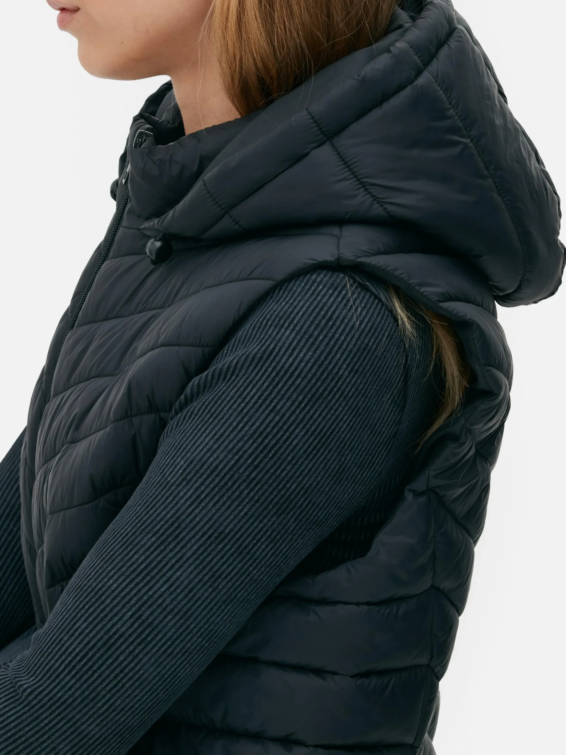 Manteaux Et Vestes|Primark Veste Sans Manches Longue Matelassée Noir