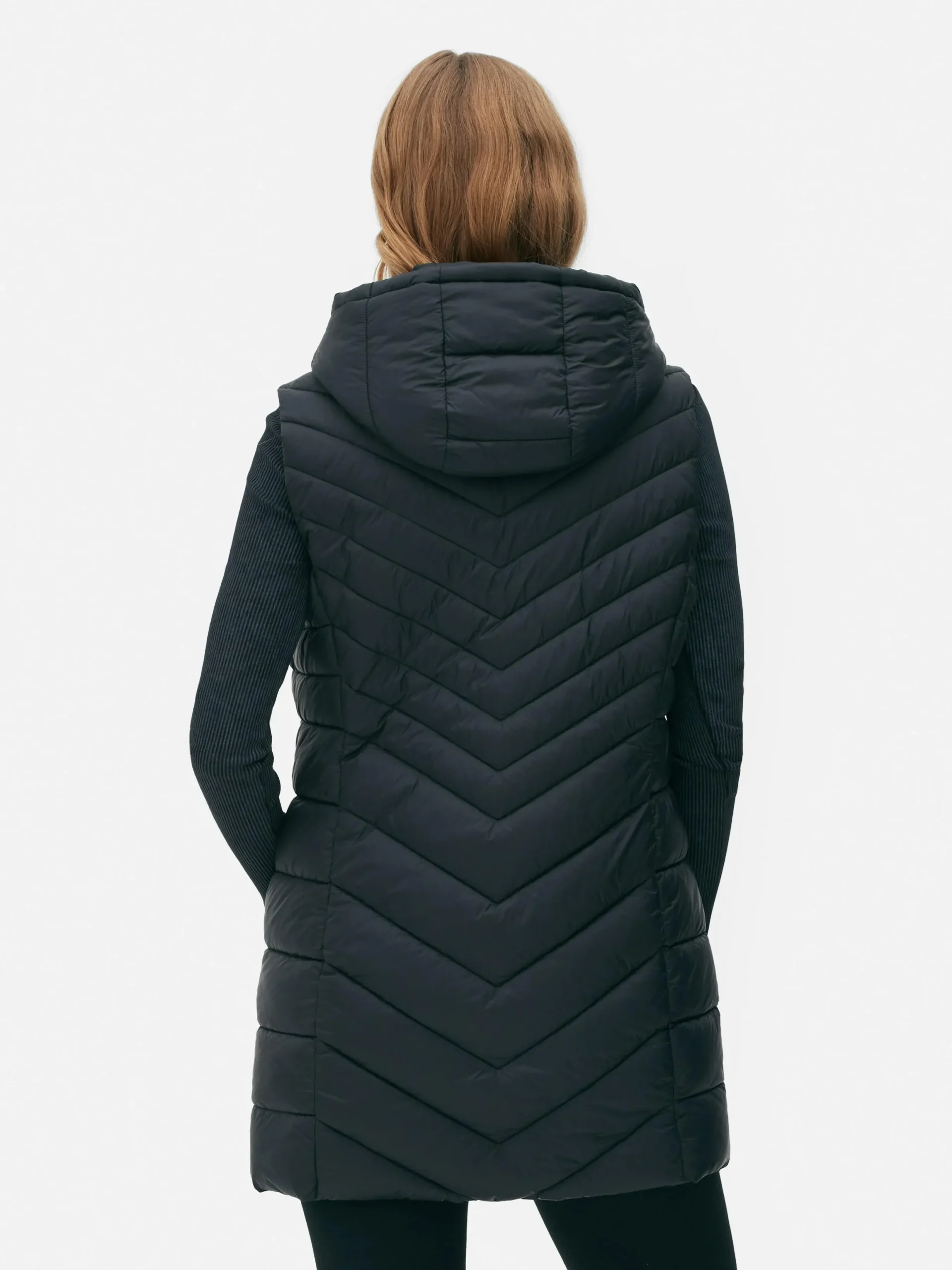 Manteaux Et Vestes|Primark Veste Sans Manches Longue Matelassée Noir