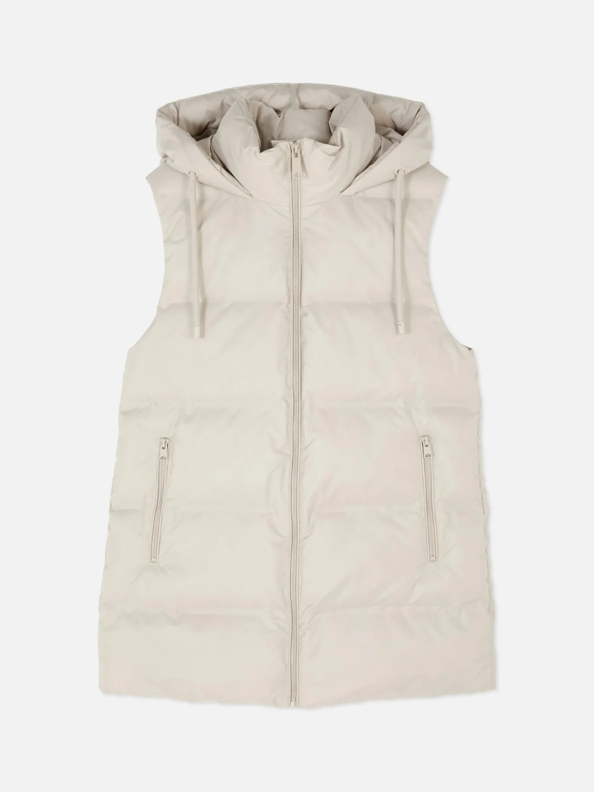 Manteaux Et Vestes|Primark Veste Sans Manches Matelassée à Capuche Grège