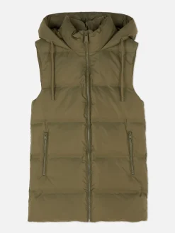 Manteaux Et Vestes|Primark Veste Sans Manches Matelassée à Capuche Kaki