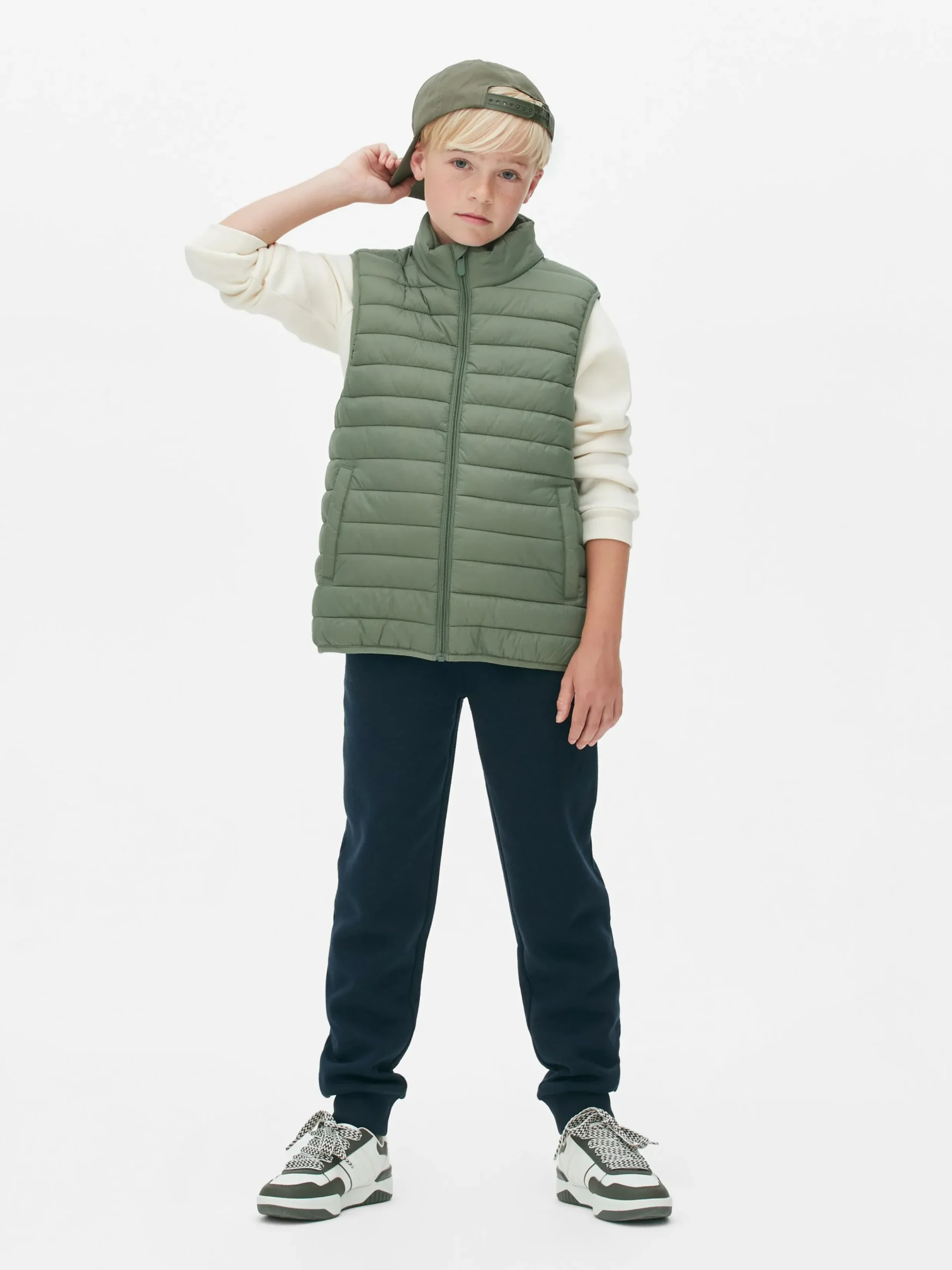 Manteaux Et Vestes|Primark Veste Sans Manches Rembourrée Zippée Vert clair