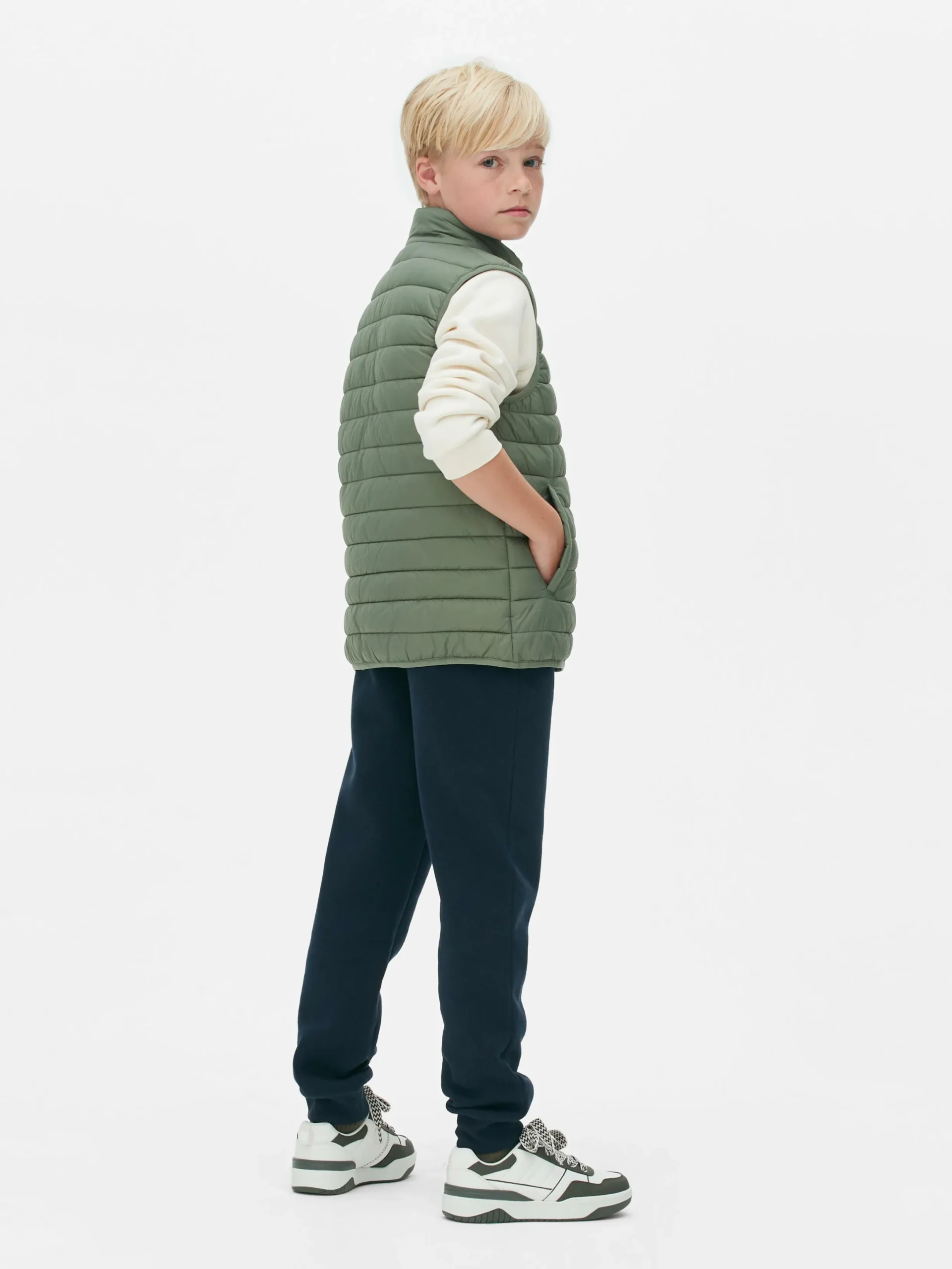 Manteaux Et Vestes|Primark Veste Sans Manches Rembourrée Zippée Vert clair