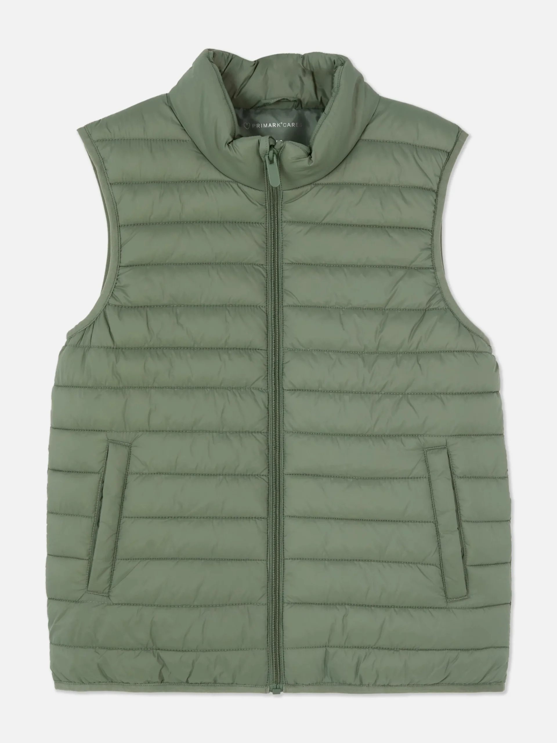 Manteaux Et Vestes|Primark Veste Sans Manches Rembourrée Zippée Vert clair