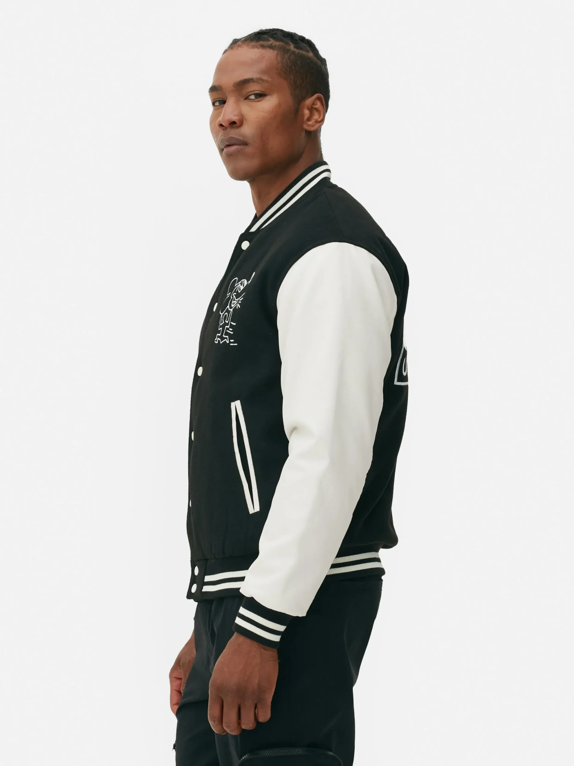 Manteaux Et Vestes|Primark Veste Universitaire Disney Mickey Mouse X Keith Haring Noir