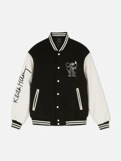 Manteaux Et Vestes|Primark Veste Universitaire Disney Mickey Mouse X Keith Haring Noir