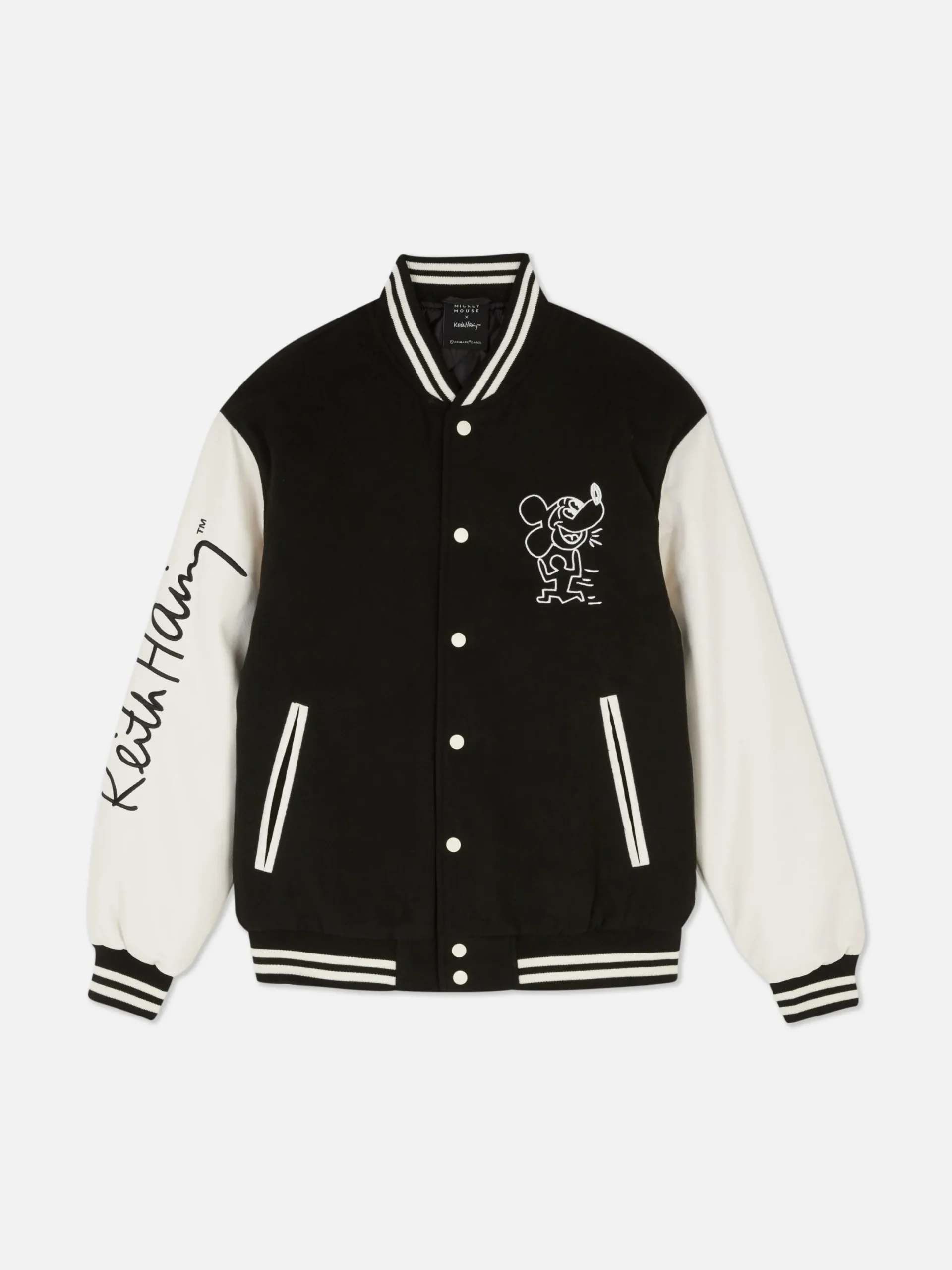 Manteaux Et Vestes|Primark Veste Universitaire Disney Mickey Mouse X Keith Haring Noir